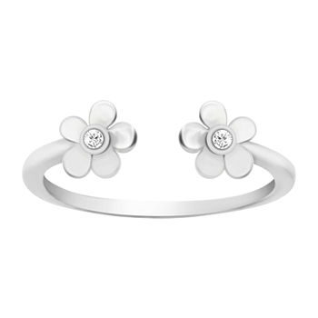 Itsy Bitsy Flower Cubic Zirconia Sterling Silver Toe Ring