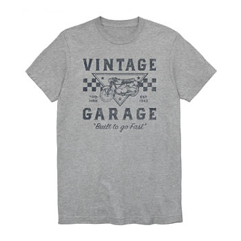 Vintage Garage Supply Mens Crew Neck Short Sleeve Regular Fit Graphic T-Shirt