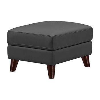 Elm Leather Upholstery Collection Ottoman