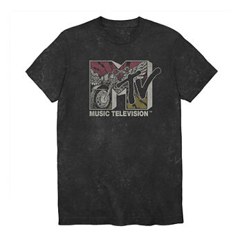 Mtv Mens Crew Neck Short Sleeve Regular Fit Graphic T-Shirt