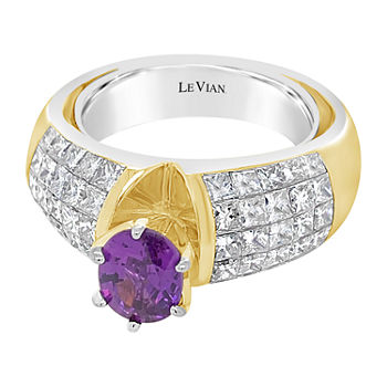 LIMITED QUANTITIES! Le Vian Grand Sample Sale™ Sale Ring featuring 7/8 CT. T.W. Purple Sapphire 1  1/2 CT. T.W. Vanilla Diamonds®  set in 18K Honey Gold™