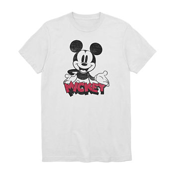 Oh Boy Mens Crew Neck Short Sleeve Regular Fit Mickey Mouse Graphic T-Shirt