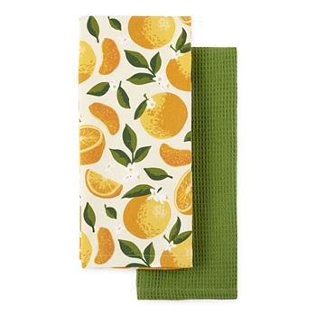 Everyday Elegance Fresh Orange 2-pc. Kitchen Towel Set