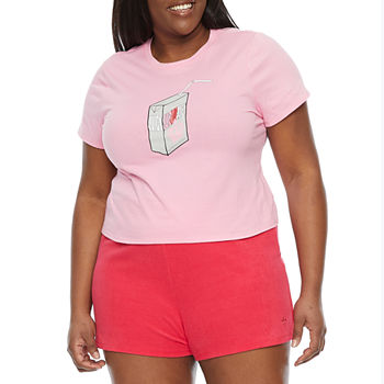 Juicy By Juicy Couture Womens Plus Crew Neck Short Sleeve T-Shirt