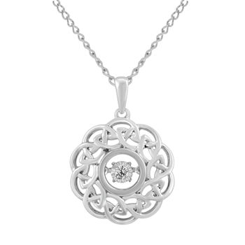 Enchanted Disney Fine Jewelry Womens Diamond Accent Genuine White Diamond Sterling Silver Brave Princess Pendant Necklace