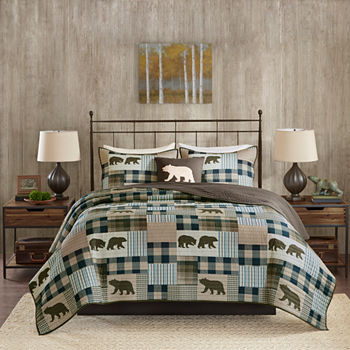 Woolrich Twin Falls Printed Oversized 4-pc. Plaid Quilt Set