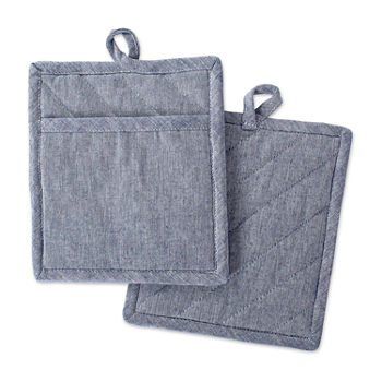 Design Imports Solid Chambray Kitchen 2-pc. Pot Holders