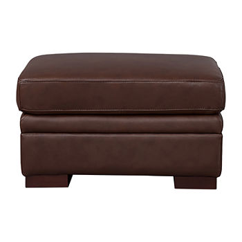 Dillon Leather Upholstery Collection Ottoman