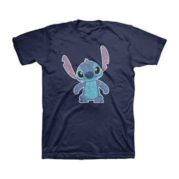 Disney Flip Sequin Little & Big Boys Crew Neck Stitch Short Sleeve Graphic T-Shirt