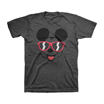 Disney Flip Sequins Little & Big Boys Crew Neck Mickey and Friends Short Sleeve Graphic T-Shirt