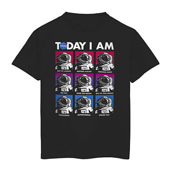 Nasa Today I Am Little & Big Boys Crew Neck Short Sleeve Graphic T-Shirt