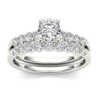 1 CT. T.W. Diamond 14K White Gold Bridal Ring Set