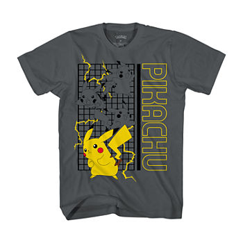 Little & Big Boys Crew Neck Pokemon Short Sleeve Graphic T-Shirt