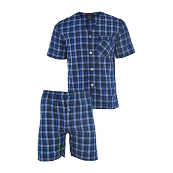 Hanes Mens 2-pc. Short Sleeve Shorts Pajama Set