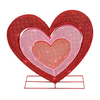 National Tree Co. 28" Red And Pink Valentine's Hearts with 80 LED Lights Tabletop Decor