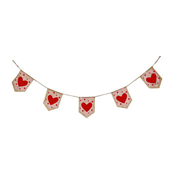 National Tree Co. 6 Ft. V Red Hearts And Dots Garland