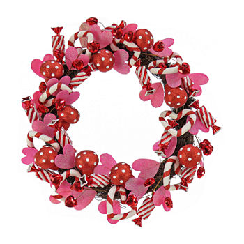 National Tree Co. 24" Decorated Valentines Hearts Wreath