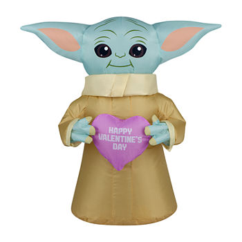 National Tree Co. 20" Valentines Baby Yoda Star Wars Outdoor Inflatable