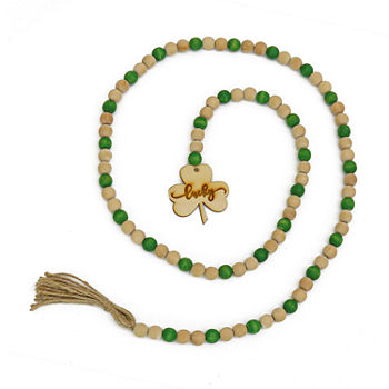 National Tree Co. 63" St. Patricks Lucky Wood Beads Decoration Garland