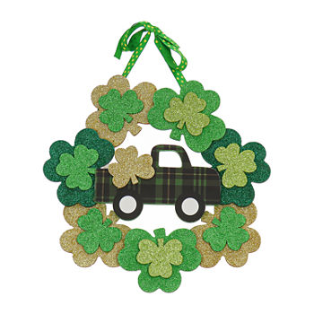 National Tree Co. 13" St. Patrick's Glittering Shamrock Wreath