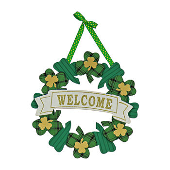 National Tree Co. 13" St. Patricks Shamrock Welcome Wreath