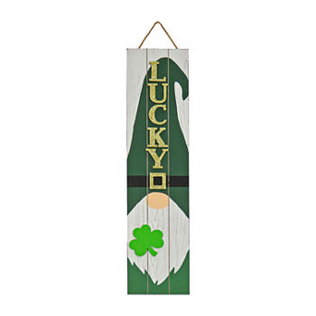 National Tree Co. 24" St. Patrick's Gnome Lucky Wall Sign
