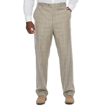 Stafford Coolmax Mens Windowpane Stretch Classic Fit Suit Pants - Big and Tall