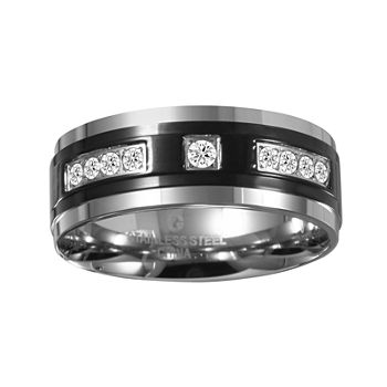 Mens ¼ CT. T.W. Diamond 8mm Black Stainless Steel Band