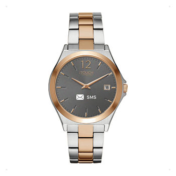iTouch Connected for Women: Silver Case with Two Toned Metal Strap Hybrid Smartwatch (38mm) 13888S-51-B35