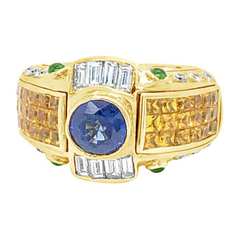 LIMITED QUANTITIES! Le Vian Grand Sample Sale™ Ring featuring Blueberry Sapphire™ Yellow Sapphire Chrome Tourmaline set in 18K Honey Gold™