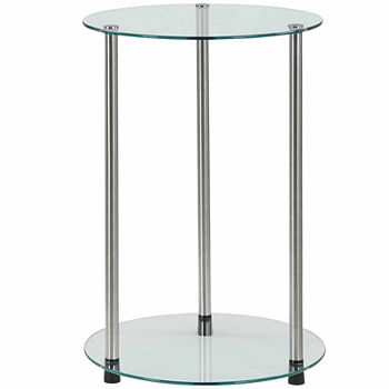 Donovan 2-Tier Round Glass End Table