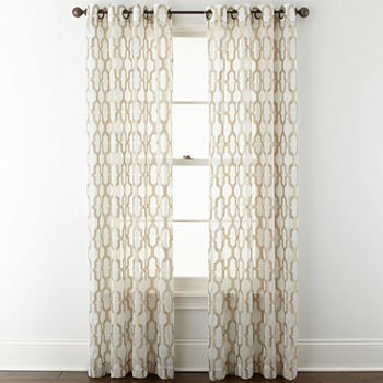 JCPenney Home Casey Sheer Sheer Grommet Top Single Curtain Panel