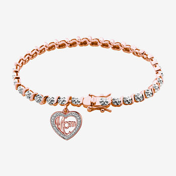 Sparkle Allure Mom Diamond Accent Bronze 7.25 Inch Round Tennis Bracelet
