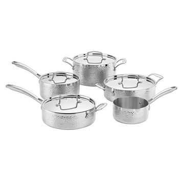 Cuisinart Hammered Stainless Steel Tri-Ply 9-pc. Cookware Set