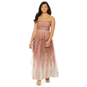 Social Code Strapless Embellished Ball Gown-Juniors