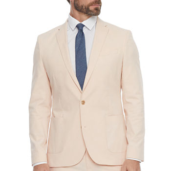 JF J.Ferrar Men's Ultra Comfort Neutral Pink Super Slim Fit Suit Separates