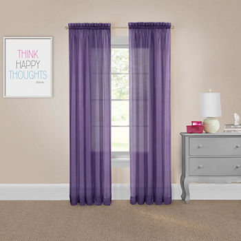 Eclipse Victoria Voile Sheer Rod Pocket Set of 2 Curtain Panel
