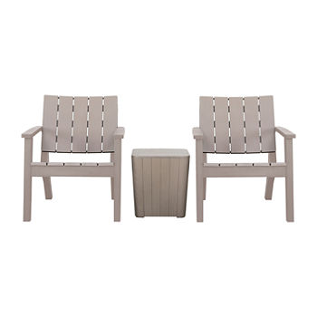 Enzo Brushed Wood Look 3-pc. Conversation Set in Gray