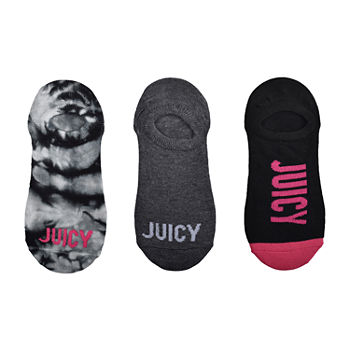 Juicy By Juicy Couture 3 Pair No Show Socks Womens