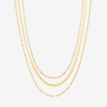 Womens 20 Inch 10K Gold Link Necklace