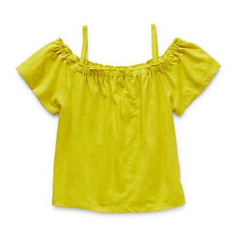 Thereabouts Little & Big Girls Straight Neck Short Sleeve T-Shirt