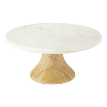  Linden Street Marble Wood Cake Stand