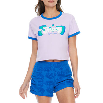 Juicy By Juicy Couture Ringer Womens Crew Neck Short Sleeve T-Shirt