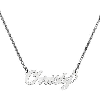 Personalized 14x37mm Cursive Name Necklace