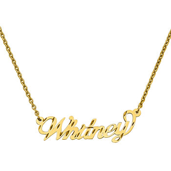 Personalized 15x45mm Diamond-Cut Name Necklace
