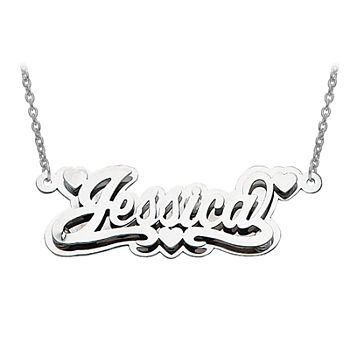 Personalized 14x43mm Polished 3D Name Necklace
