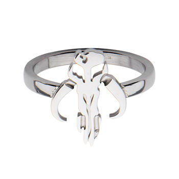 Star Wars® Stainless Steel Mandalorian Symbol Cutout Ring