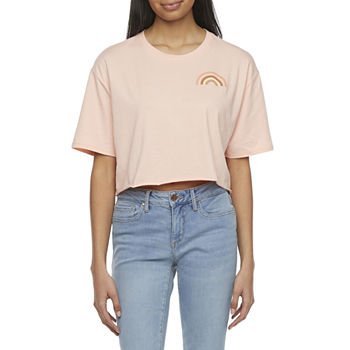 Arizona Juniors Womens Crew Neck Short Sleeve Graphic T-Shirt