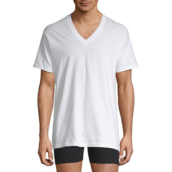 Stafford Ultra Soft Mens 4 Pack Short Sleeve V Neck T-Shirt-Tall