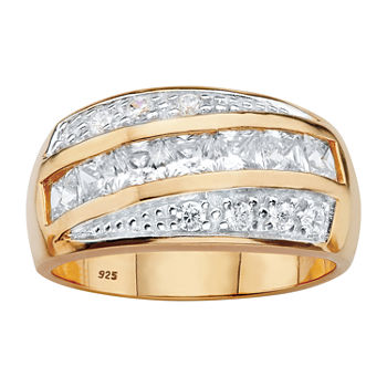 DiamonArt® Mens 1 1/3 CT. T.W. White Cubic Zirconia 14K Gold Over Silver Square Fashion Ring